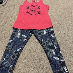 Constantly Varied Gear cropped leggings and Graphic Tank Top